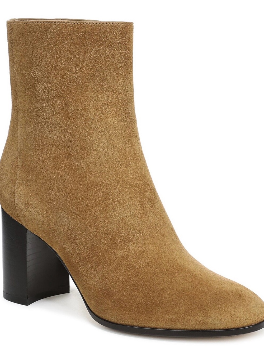 Vince Suede and Block Heel Ankle Boot - Tan